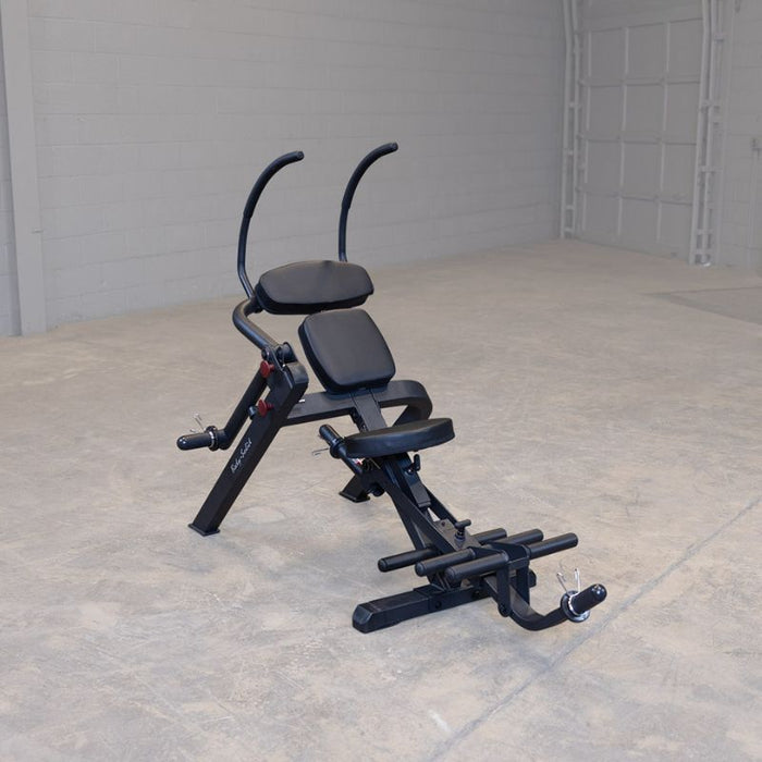 Body-Solid GAB300B Semi Recumbent Ab Bench with Black Frame Side Angle View