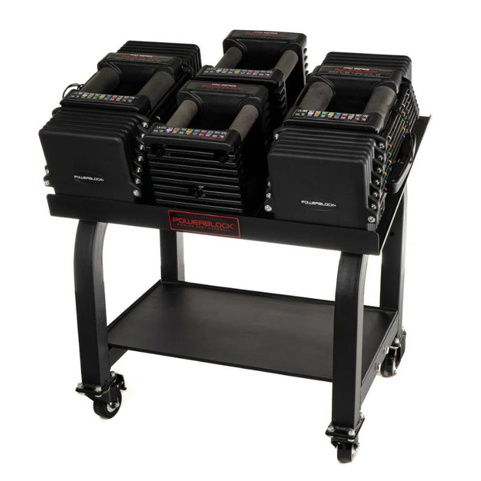PowerBlock Commercial Pro 125 Adjustable Dumbbell Set with Pro Max Rack