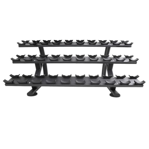 TKO Strength 7052B-BK 15 Pair Signature Dumbbell Rack Front View