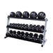 Body-Solid GDR60 Pro Dumbbell Rack With Optional Tray And Different Black MB And Hex DB