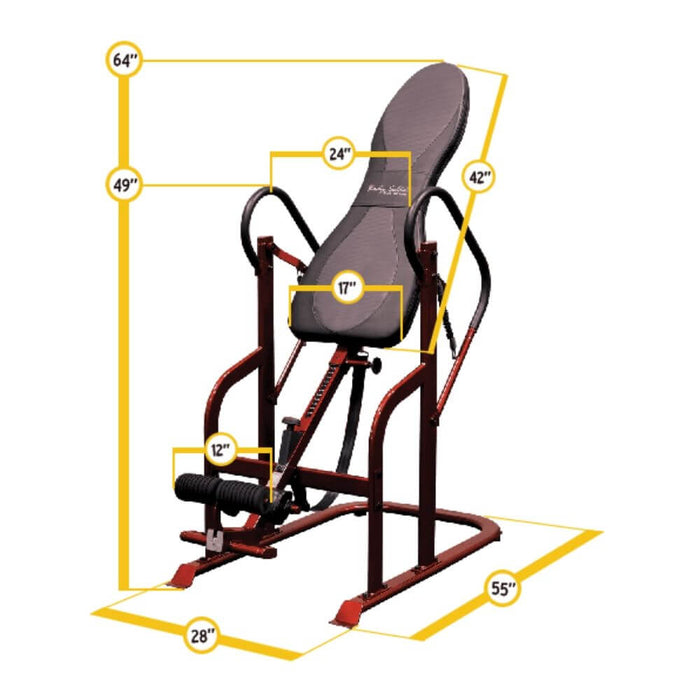 Body-Solid GINV50 Inversion Table Dimensions