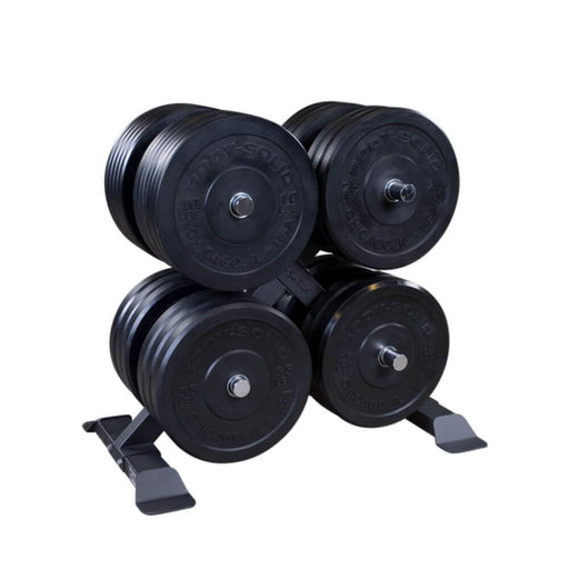 Body-Solid GWT66 Olympic Weight Tree 3D View With Plates
