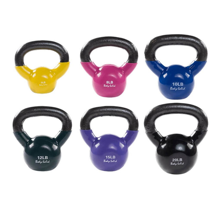 Body-Solid KBVS Vinyl Coated Kettlebell Sets 5-20lb Set