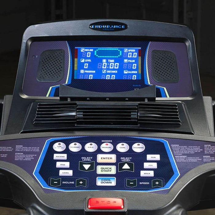 Body-Solid T150 Commercial Treadmill Control Panel Close Up View