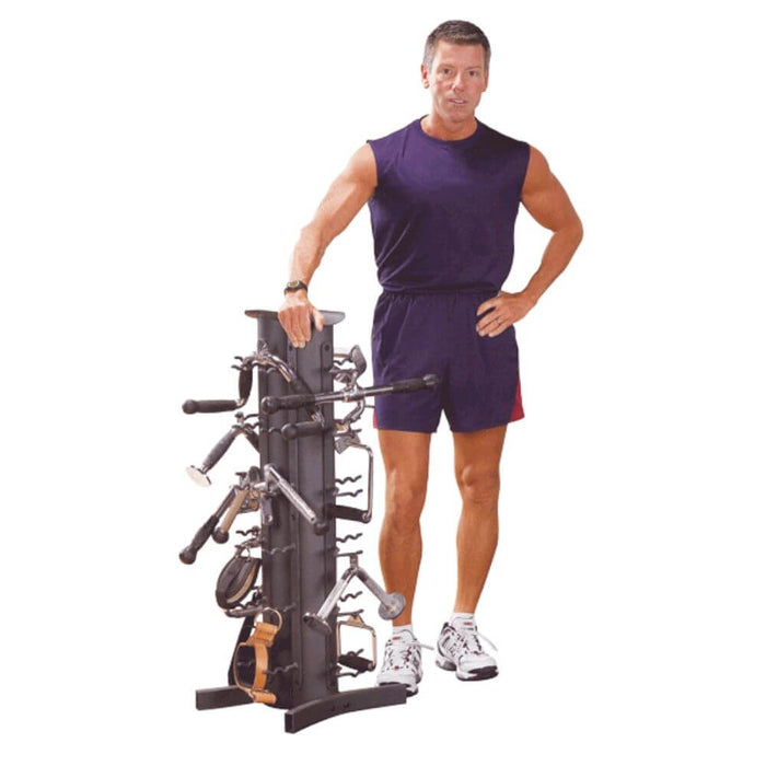 Body-Solid VDRA30-PACK Cable Attachment Bundle and Rack Front View