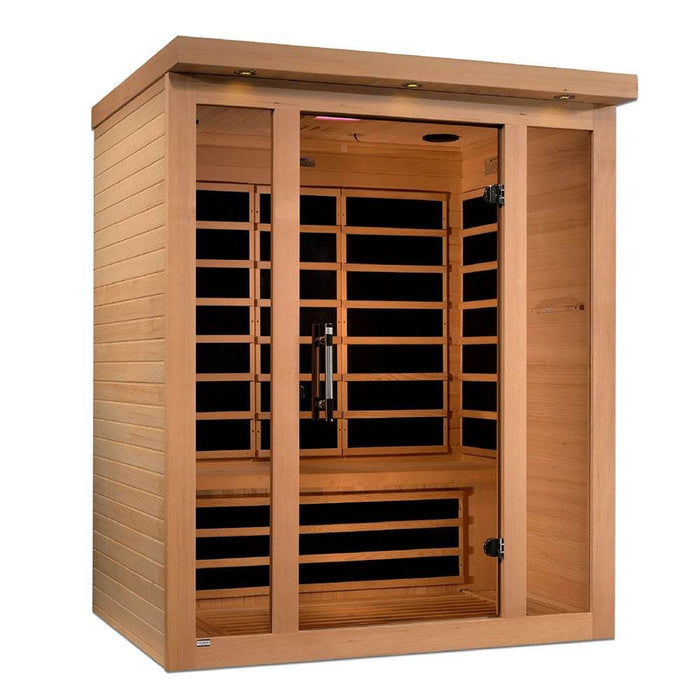 Dynamic Saunas DYN-6315-02 Vila 3 Person Ultra Low EMF FAR Infrared Sauna Facing Right