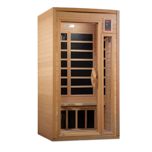 Golden Designs Barcelona Select Elite 1-2-person PureTech™ Near Zero Far Infrared Sauna Facing Right