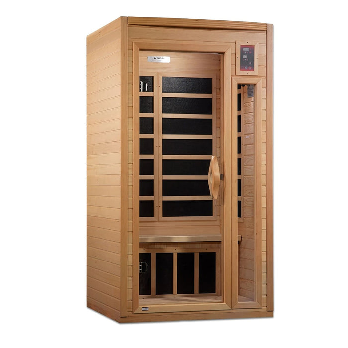 Golden Designs Barcelona Select Elite 1-2-person PureTech™ Near Zero Far Infrared Sauna Facing Right