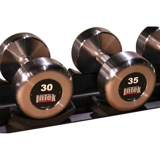 Intek Strength Kraft Steel Raw Dumbbell Sets 3D View - 30 and 35 lbs