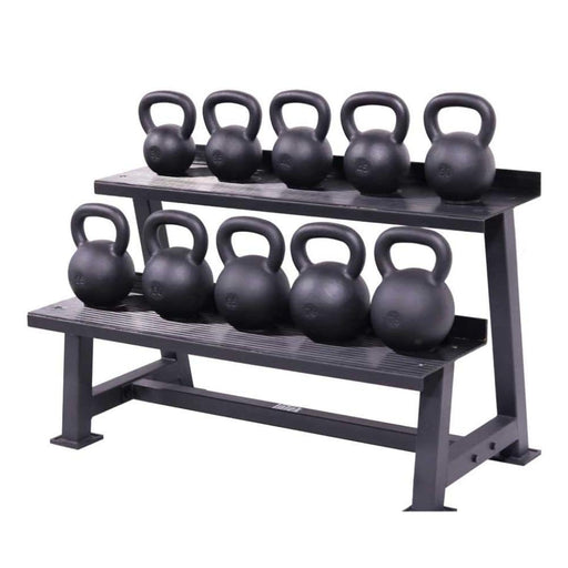 Intek Strength Tray-Style Kettle Bell Rack 3D View Loaded