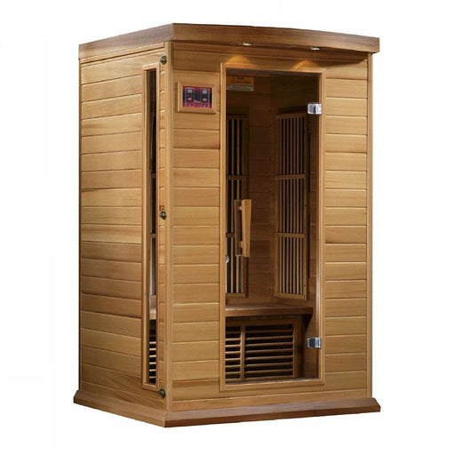 Maxxus MX-K206-01-ZF 2-Person Near Zero EMF FAR Infrared Sauna Red Cedar 3D View Facing Right