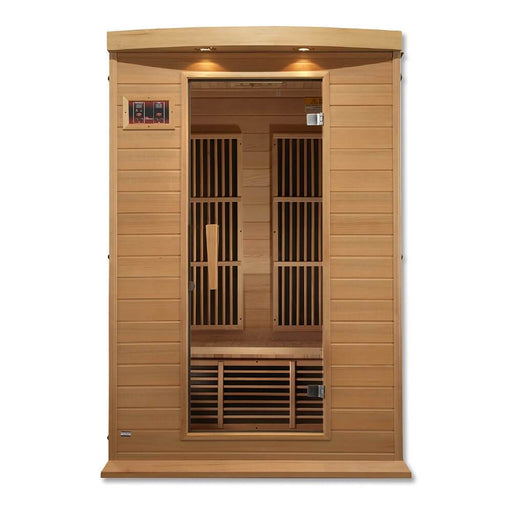 Maxxus MX-K206-01 Low EMF FAR Infrared Carbon Canadian Hemlock Sauna Front View Closed