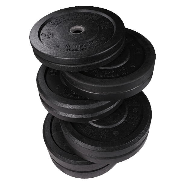 Body-Solid 260lb USA Premium Rubber Bumper Plate Set OBPH260