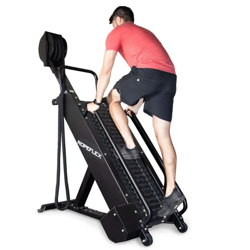 Ropeflex RX4400 APEX Tread Climbing Rope Trainer Holding Side Rail