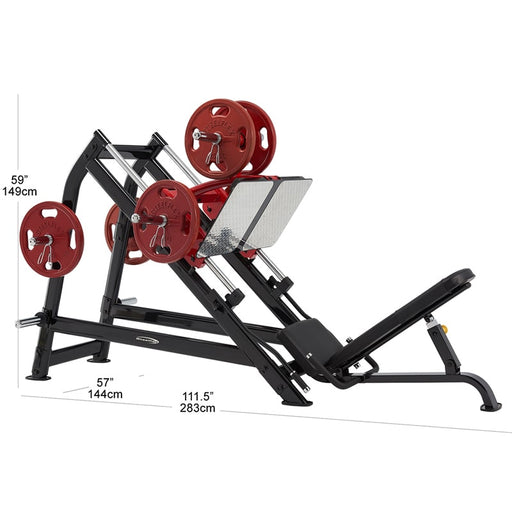 Steelflex PLDP Plate Loaded Decline Leg Press Dimensions