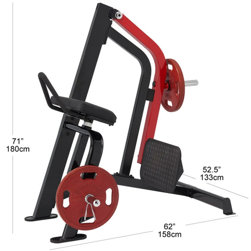 Steelflex PLHE Plate Loaded Hip Extension Dimensions