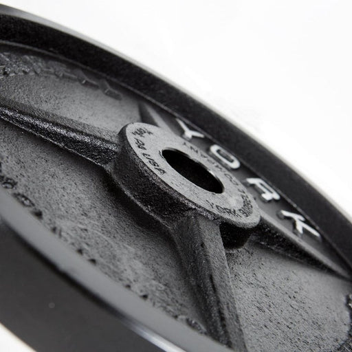 York Barbell Legacy Milled Cast Iron Plate Close Up