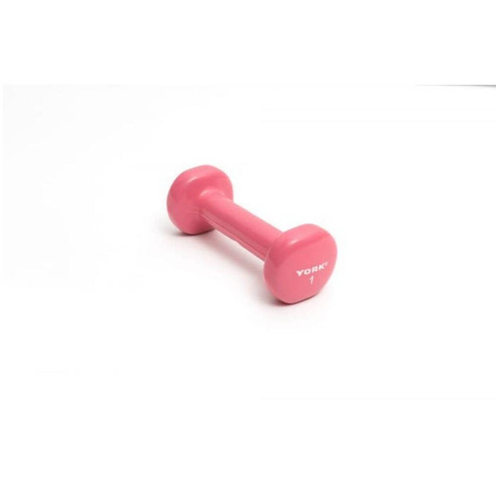 York Barbell 15000 Multi-Color Vinyl Fitbells 1lb - Pink