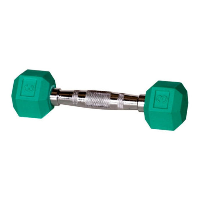 York Barbell 15402 Rubber Hex Dumbbell – Color 3lbs