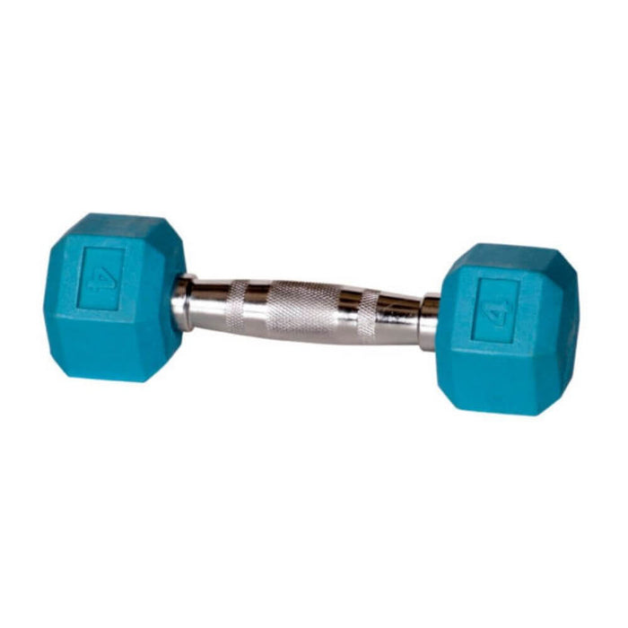 York Barbell 15402 Rubber Hex Dumbbell – Color 4lbs