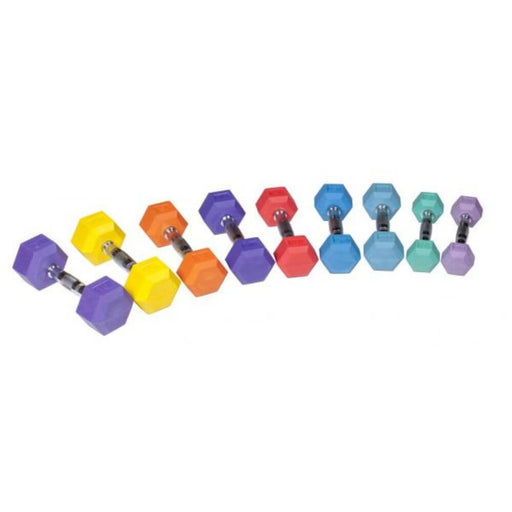 York Barbell 15402 Rubber Hex Dumbbell – Color All