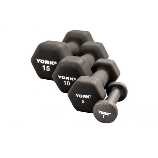York Barbell 15601 Black Neoprene Hexagon Fitbells