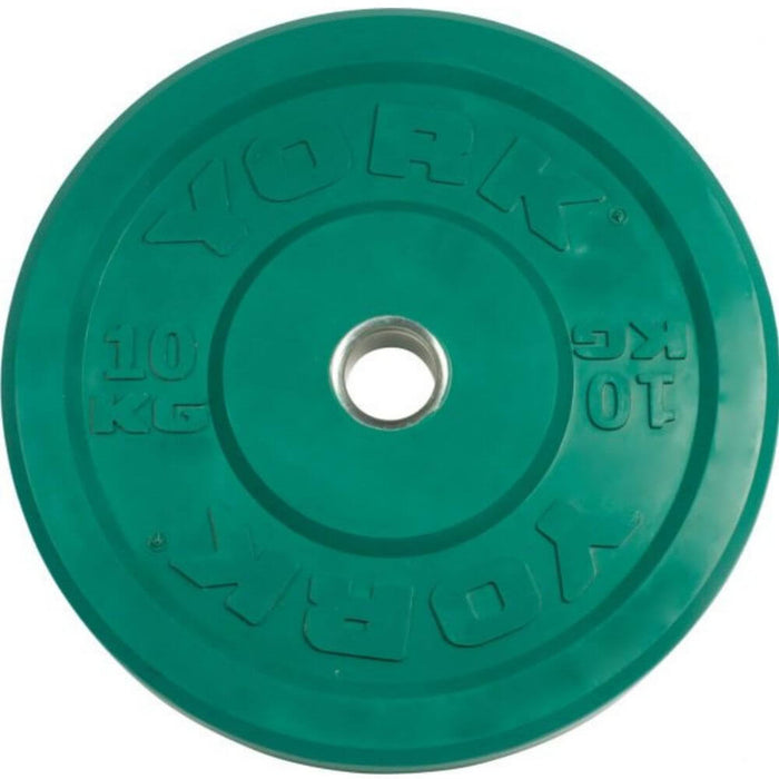 York Barbell 28091 USA Colored Rubber Bumper Plates (KG) 10