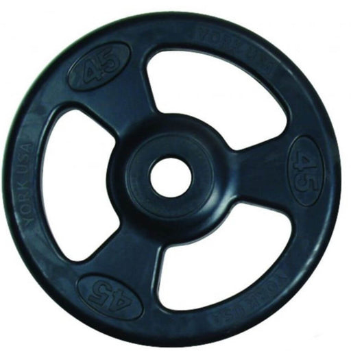 York Barbell 29020 Iso-Grip Rubber Encased Steel Olympic Plates Single