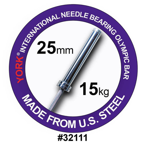 York Barbell 32111 North American Women's Needle Bearing Olympic Training Bar