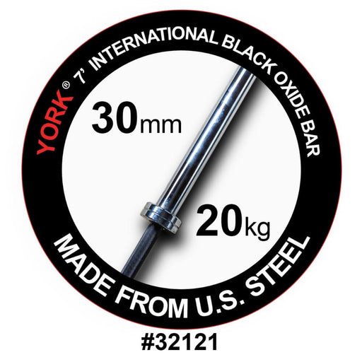 York Barbell 32121 7' NA Black Oxide 1500lb Olympic Bar