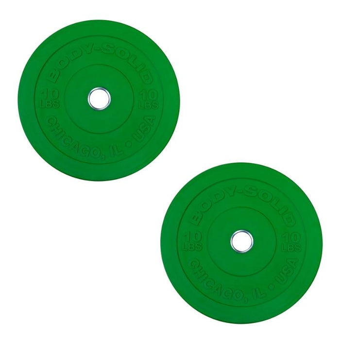 Body-Solid OBPXC10 Chicago Extreme Green 10lb Bumper Plate Pair
