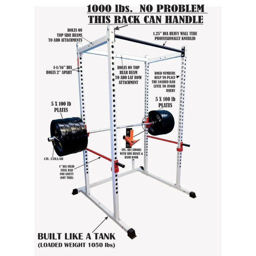TDS H-92563-W White Power Rack Features