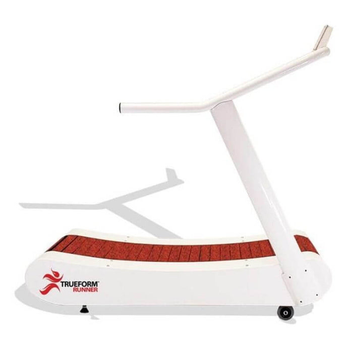 Trueform Runner Curved Manual Treadmill TFR-D Traffic White with Red Running Track Surface