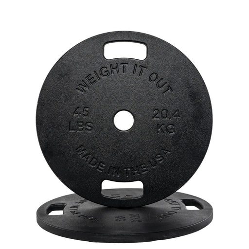Weight It Out Cast Iron 45lb Black Coated Machined Plates