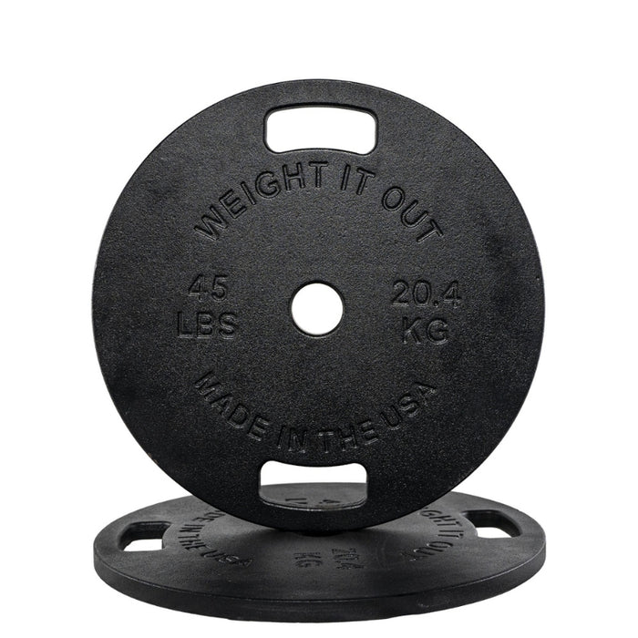 Weight It Out Cast Iron 45lb Black Coated Machined Plates