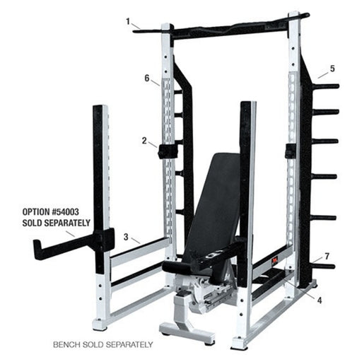 York Barbell STS Multi-Function Power Rack White 54000 Detail