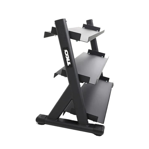 TKO Strength 3 Tier Shelf Dumbbell Rack 6235-B side view