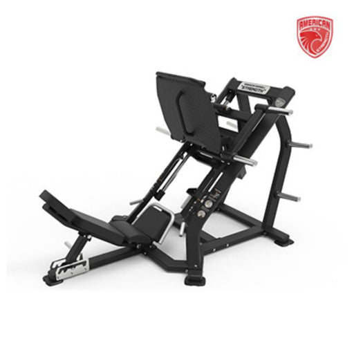 American Strength Plate Loaded Linear Leg Press with Black Frame by American Barbell Side Angled View