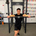 Ancore Straight Bar standing press exercise