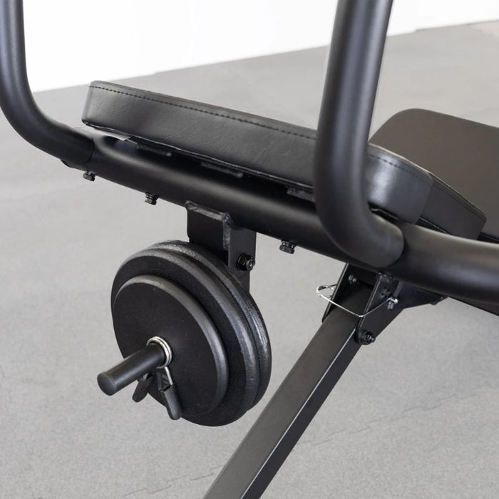 Best Fitness Upper and Lower Ab Bench BFAB20 - weight plate attachment closeup