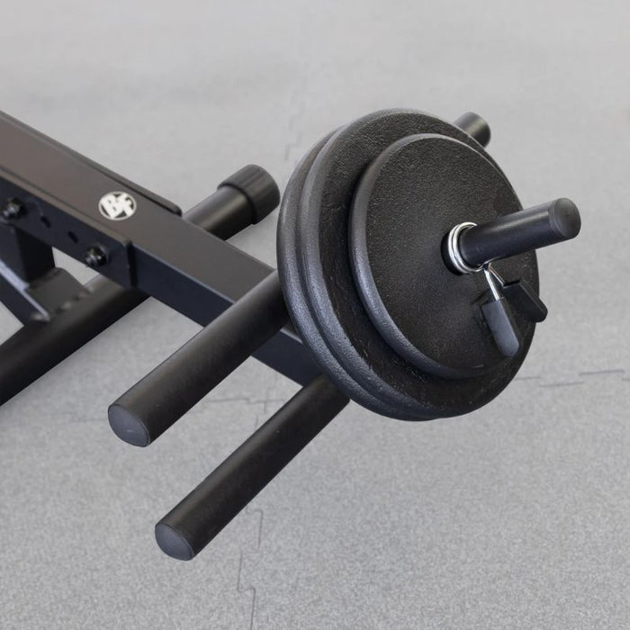 Best Fitness Upper and Lower Ab Bench BFAB20 - weight plate holder closeup