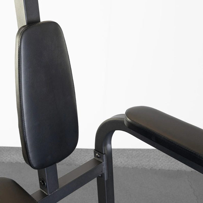 Best Fitness Vertical Knee Raise Dip Pull Up Station BFVK10 - backrest and seat pad detail