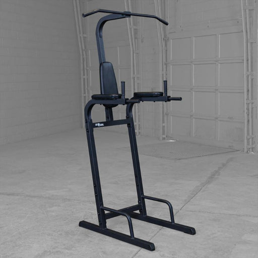 Best Fitness Vertical Knee Raise Dip Pull Up Station BFVK10 - warehouse angled view
