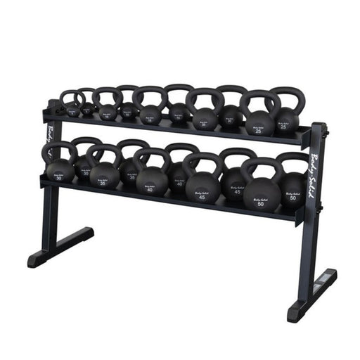Body-Solid 2-Tier Kettlebell Rack GKR60 with powder coated kettlebells