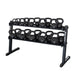 Body-Solid 2-Tier Kettlebell Rack GKR60 with powder coated kettlebells