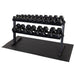 Body-Solid Pro Dumbbell Rack GDR60B with dumbbell hex