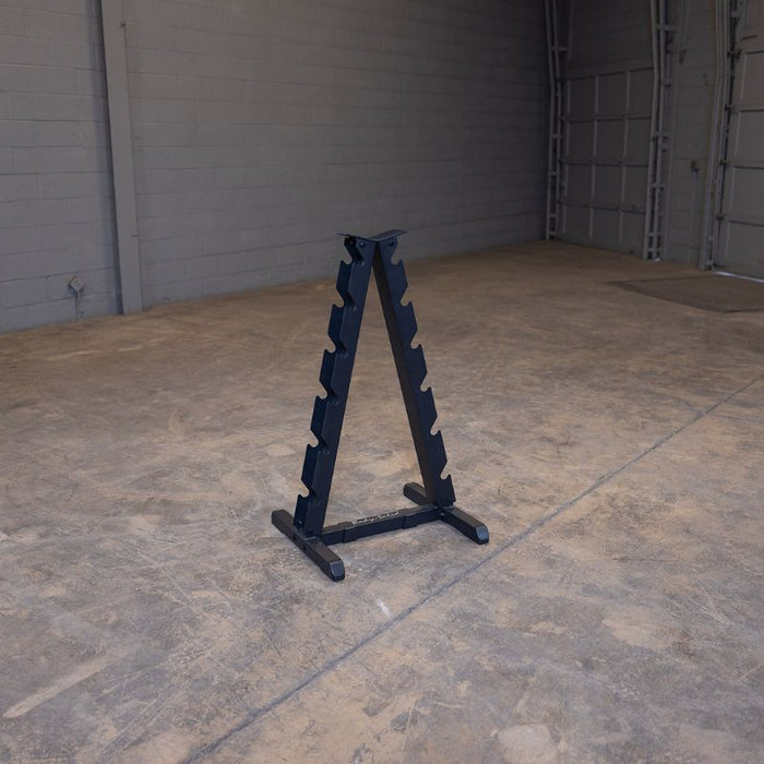 Body-Solid 2 Tier Vertical Dumbbell Rack GDR44 front side view
