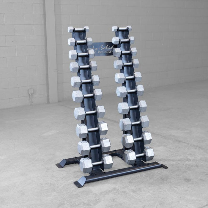 Body-Solid SRD300 Vertical Dumbbell Rack with Cast Iron Dumbbells