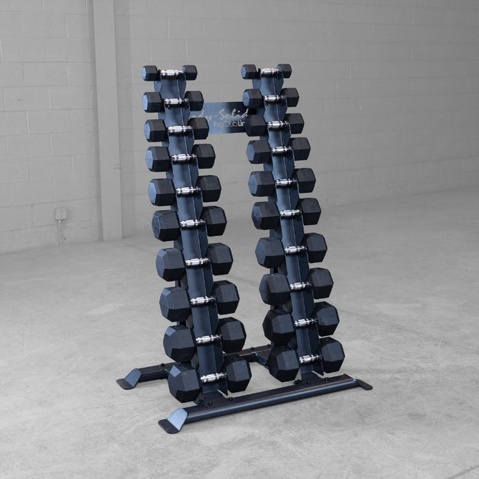 Body-Solid SRD300 Vertical Dumbbell Rack with Rubber Hex Dumbbells
