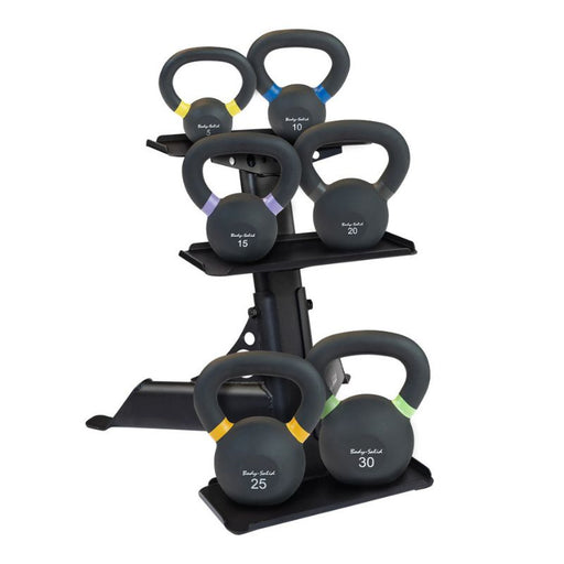 Body-Solid Cast Kettlebell Set with Rack KBRS105Pack